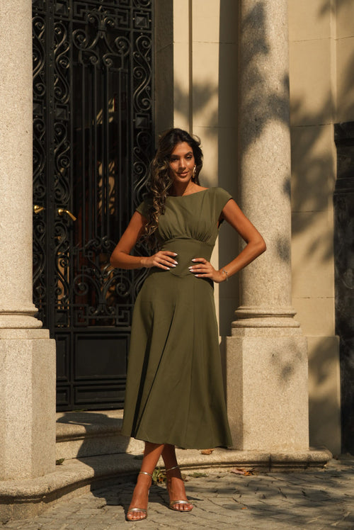 VESTIDO GENOVEVA VERDE KAKI