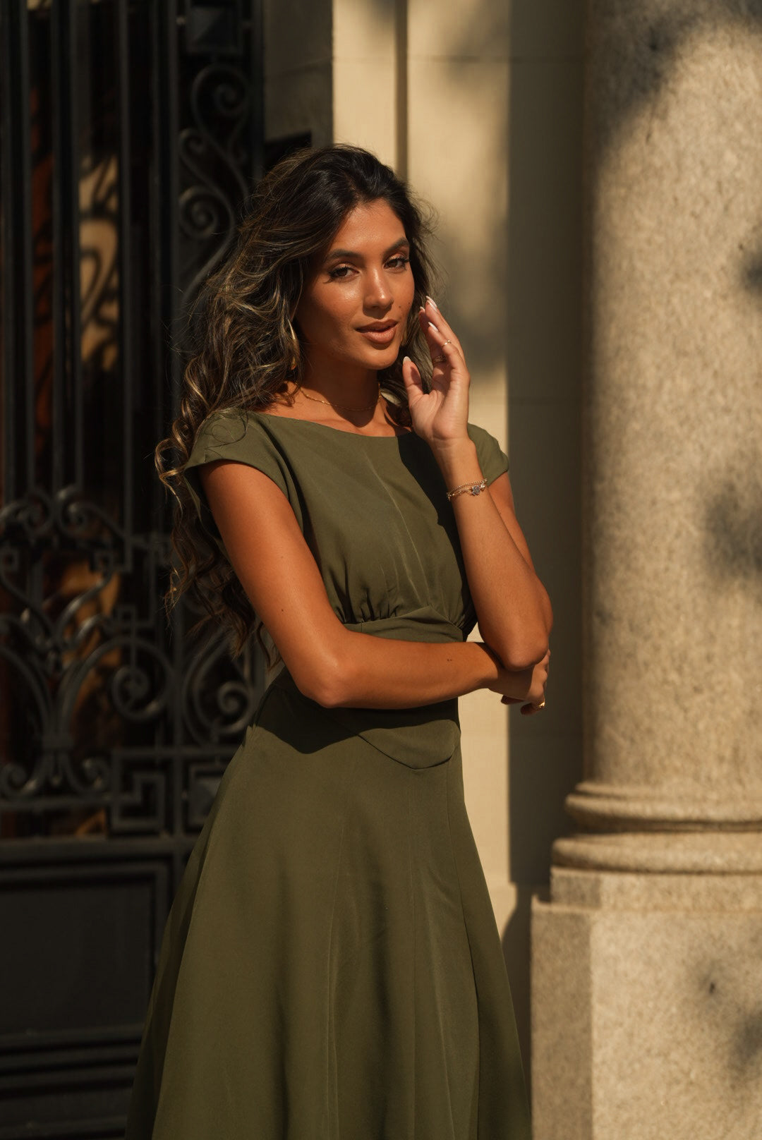 VESTIDO GENOVEVA VERDE KAKI