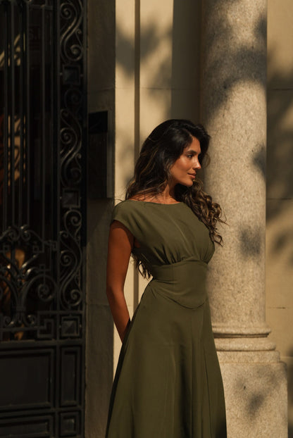 VESTIDO GENOVEVA VERDE KAKI