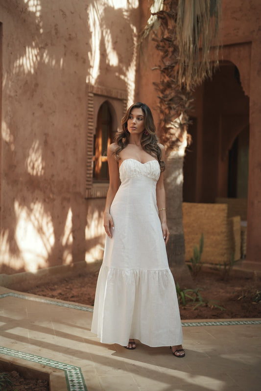 VESTIDO PORTOFINO LINO BLANCO