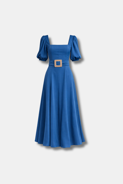VESTIDO CAMILLE AZUL PETRÓLEO