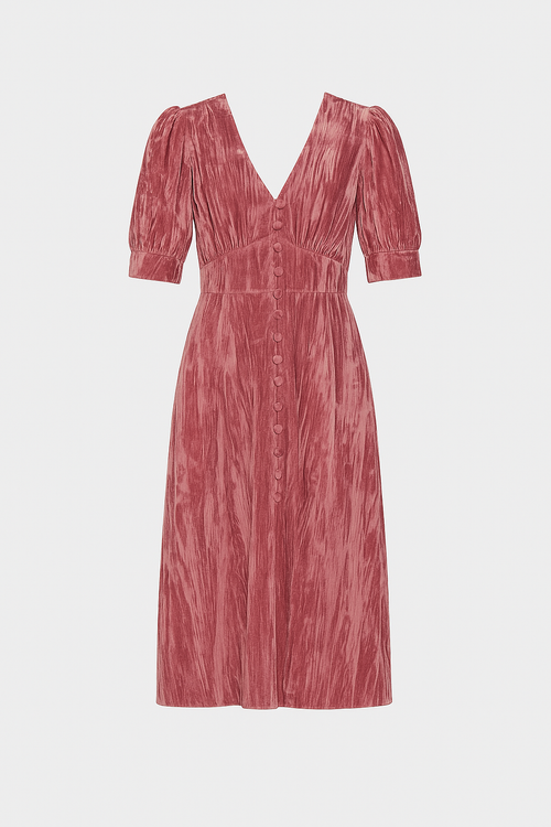 VESTIDO TERCIOPELO ROSA