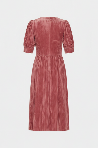 VESTIDO TERCIOPELO ROSA