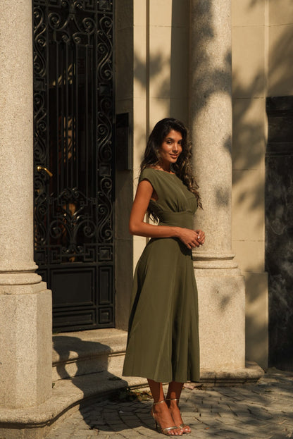 VESTIDO GENOVEVA VERDE KAKI