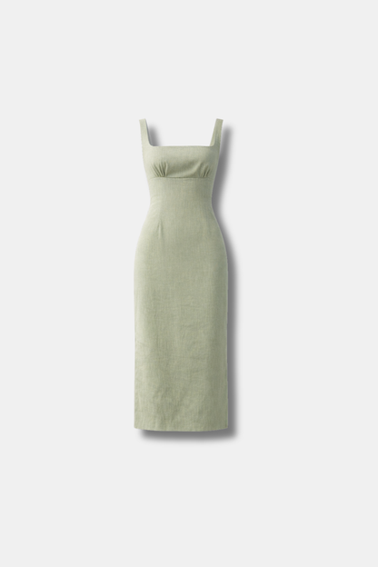 VESTIDO JOSEFINE LINO VERDE