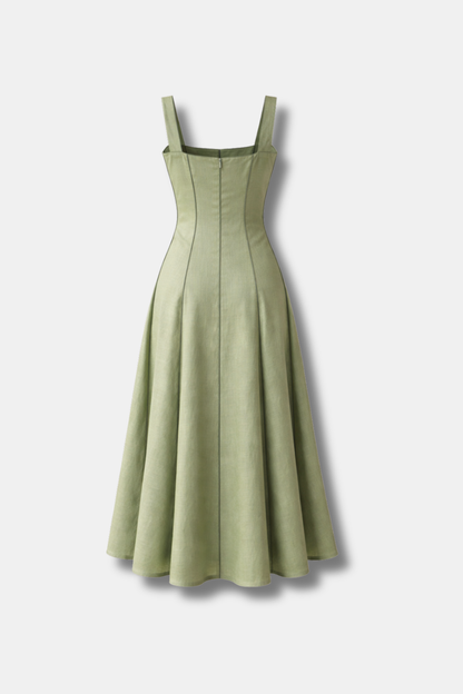 VESTIDO FLORA LINO VERDE MENTA