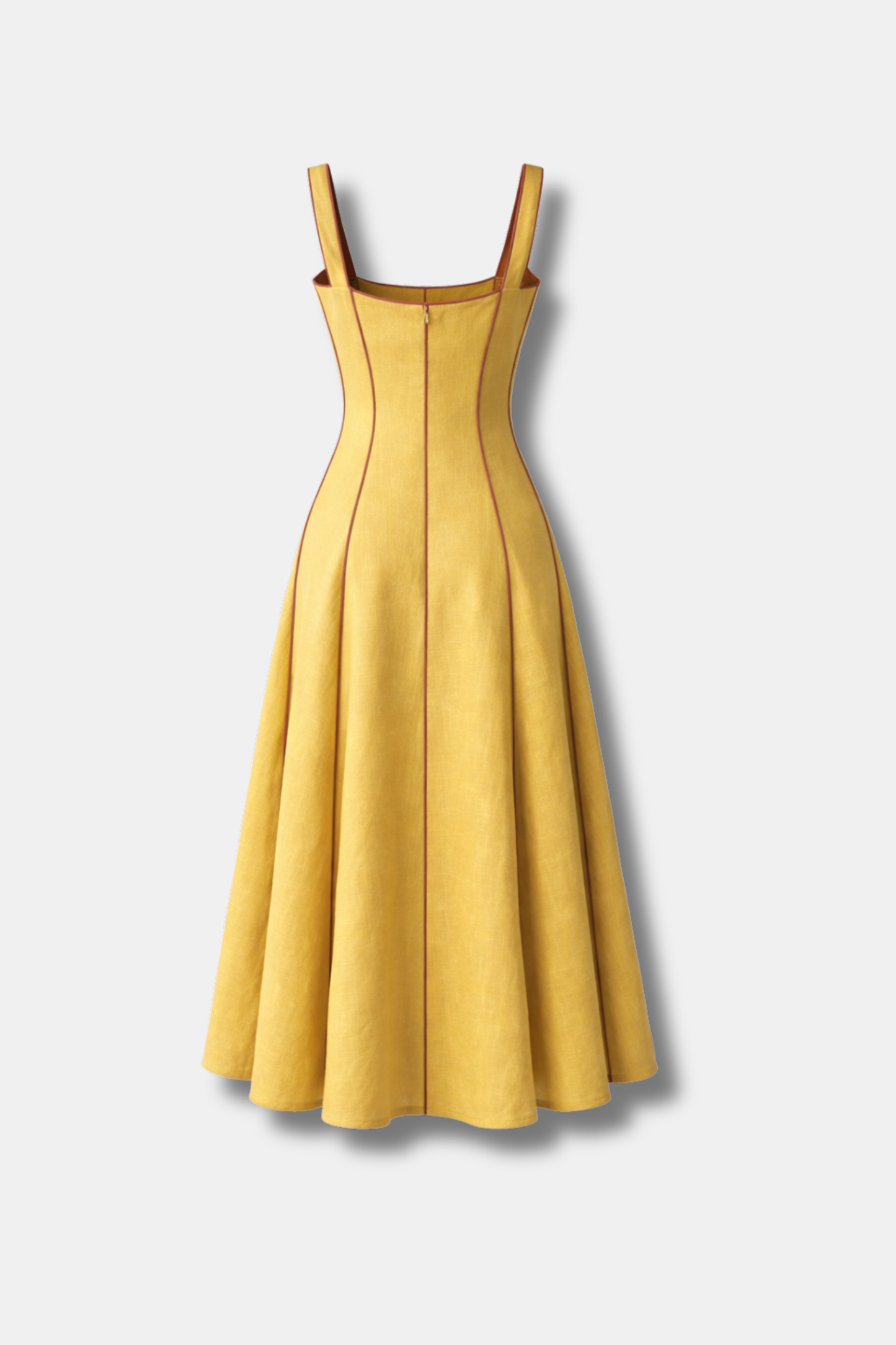 VESTIDO FLORA LINO MOSTAZA