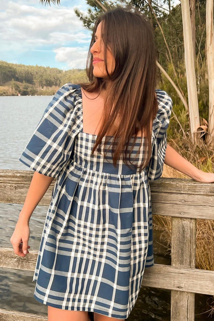 VESTIDO CORTO CUADROS