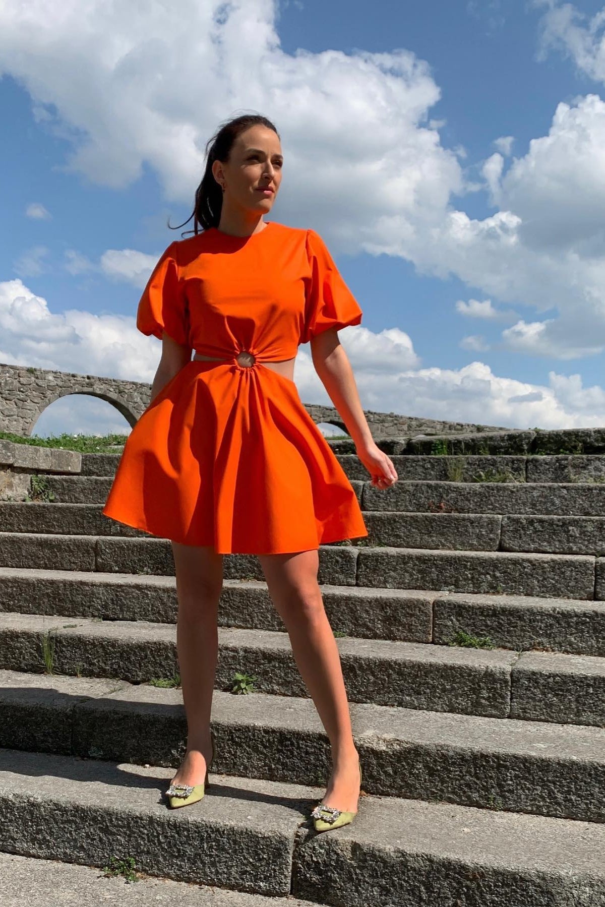 VESTIDO VUELO NARANJA