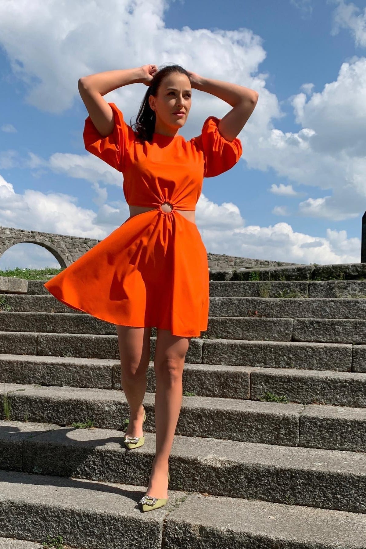 VESTIDO VUELO NARANJA