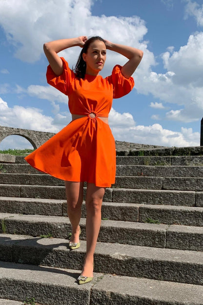 VESTIDO VUELO NARANJA