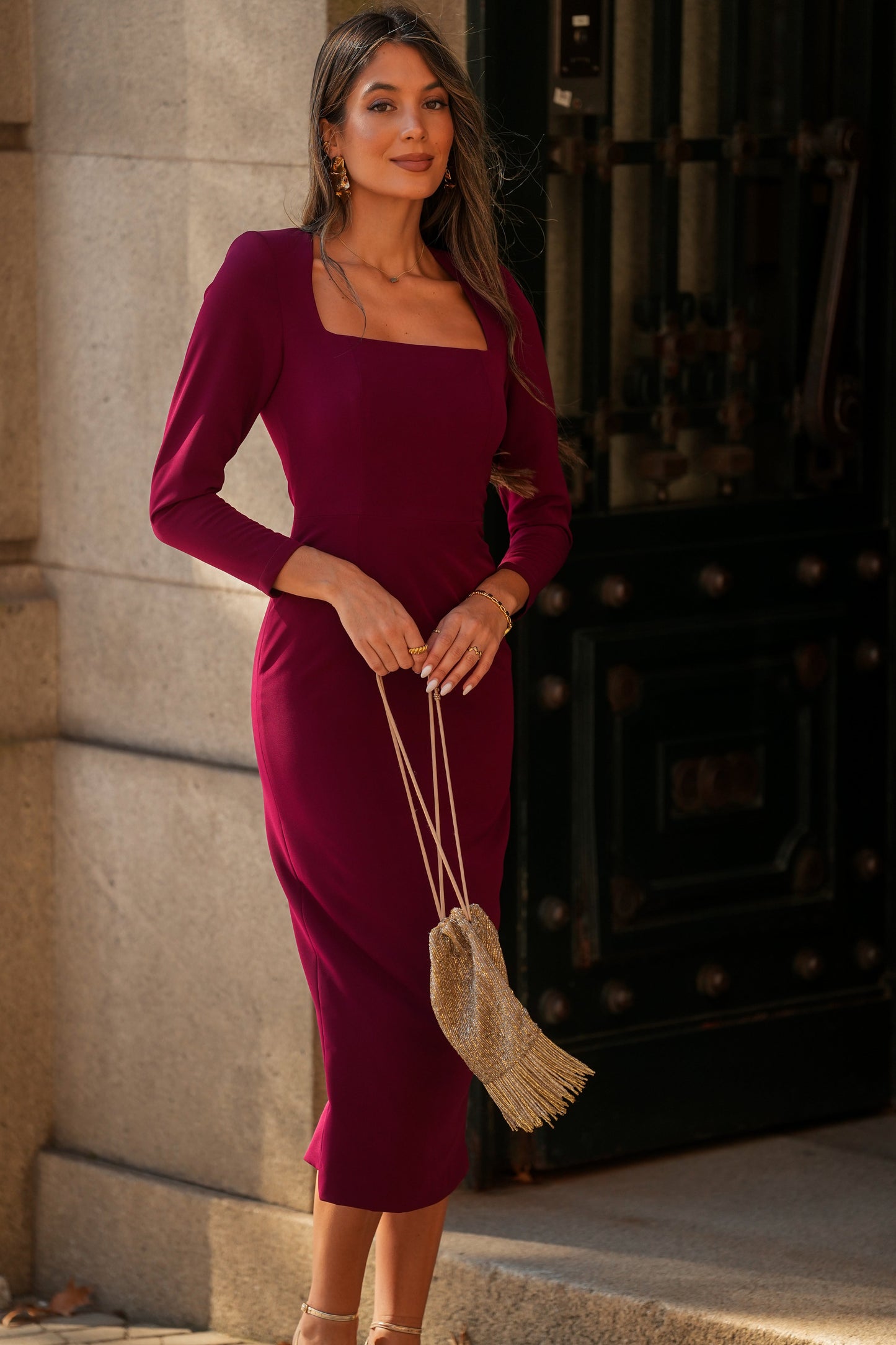 VESTIDO SELINA GRANATE