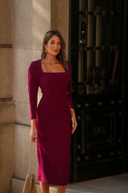 VESTIDO SELINA GRANATE