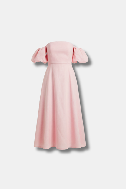 VESTIDO SINGAPUR LINO ROSA