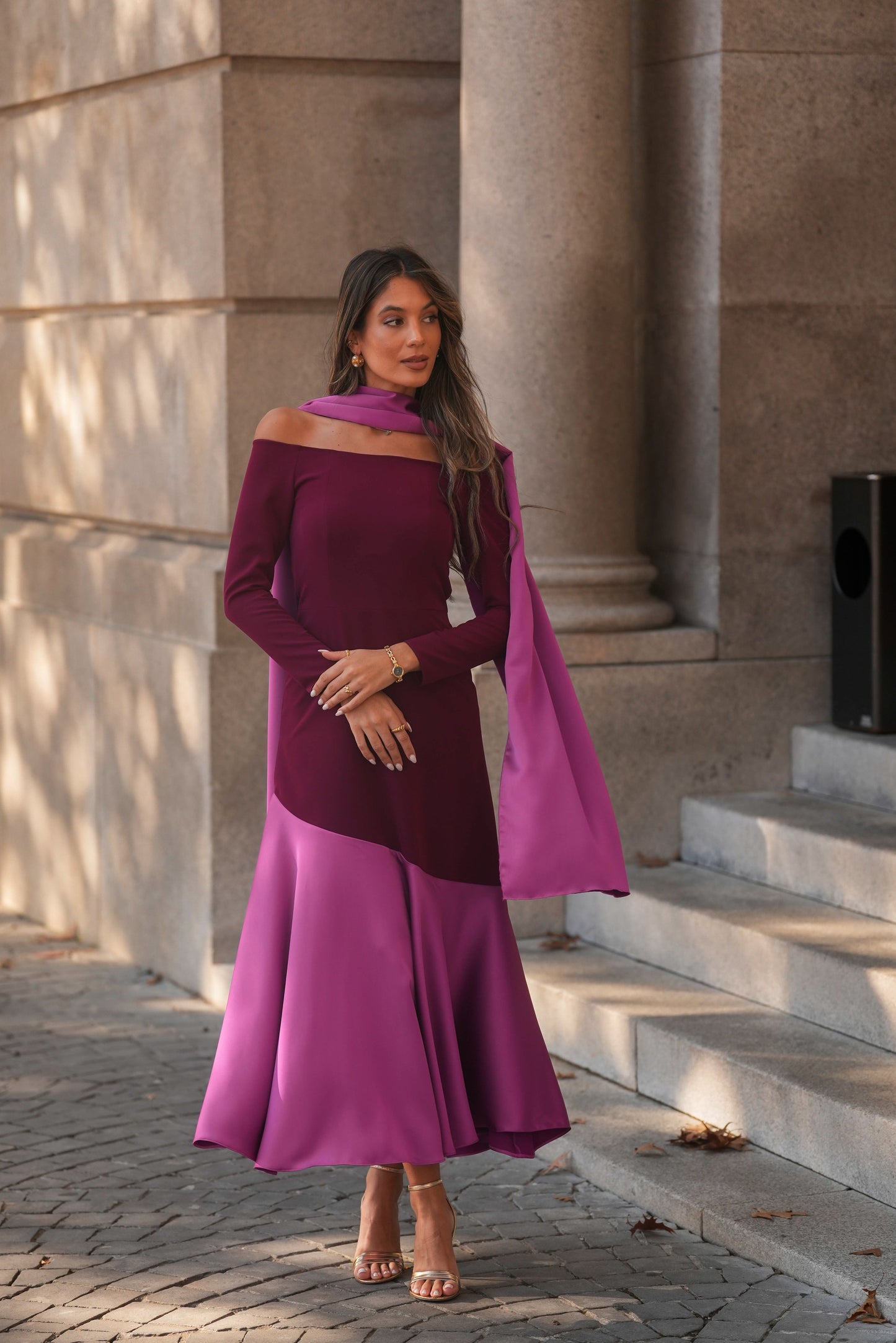 VESTIDO FIONA GRANATE M/LARGA