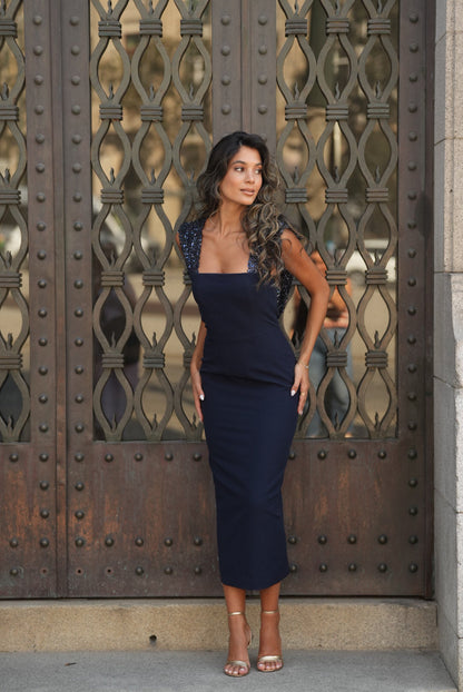 VESTIDO ALMA AZUL MARINO