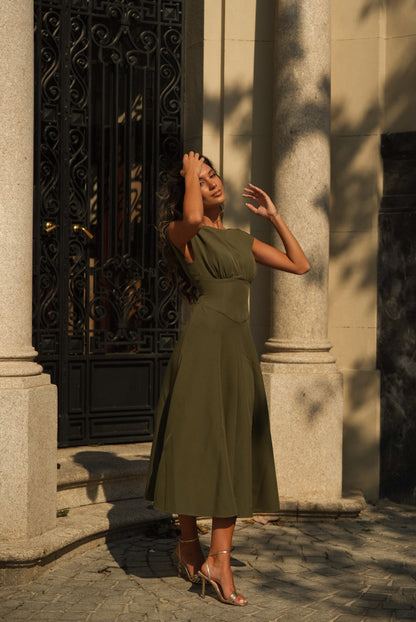 VESTIDO GENOVEVA VERDE KAKI