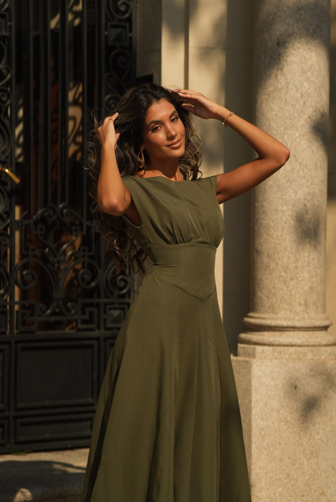 VESTIDO GENOVEVA VERDE KAKI