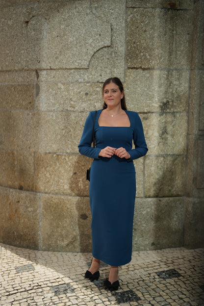VESTIDO SELINA AZUL PETRÓLEO