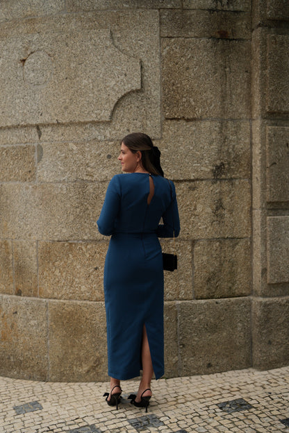 VESTIDO SELINA AZUL PETRÓLEO