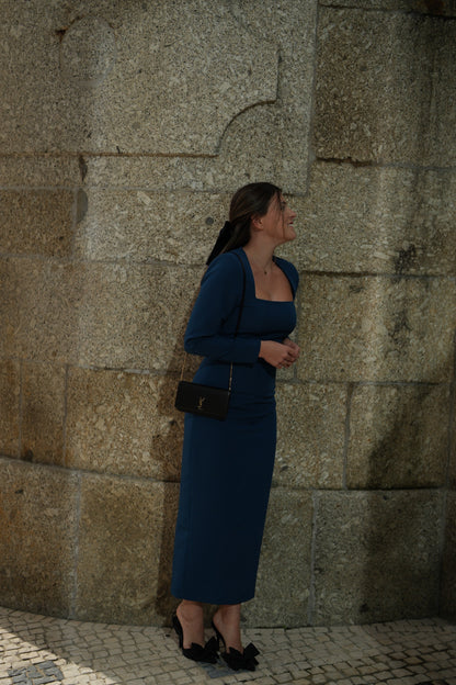 VESTIDO SELINA AZUL PETRÓLEO
