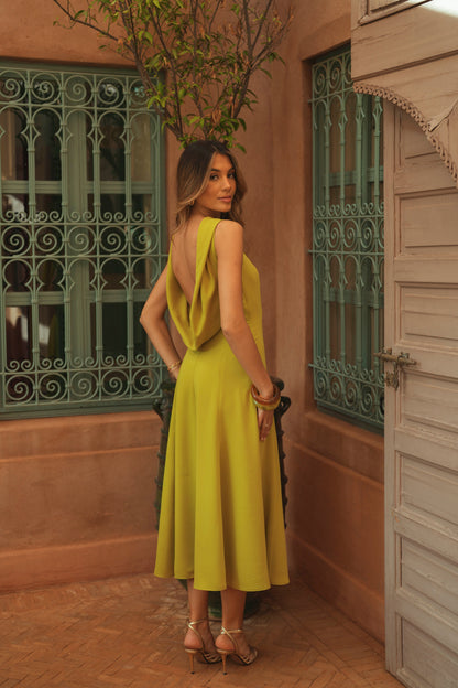 VESTIDO LIVIA VERDE MANGA CORTA