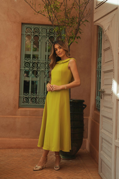 VESTIDO LIVIA VERDE MANGA CORTA