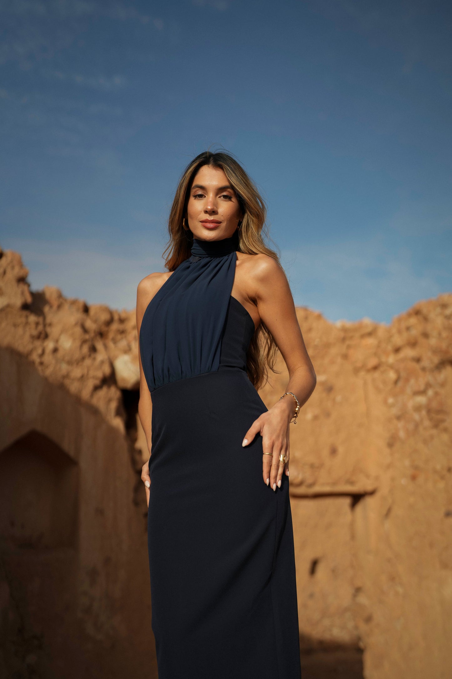 VESTIDO MANUELA AZUL MARINO