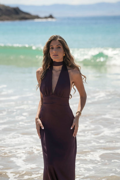 VESTIDO AURA MARRON