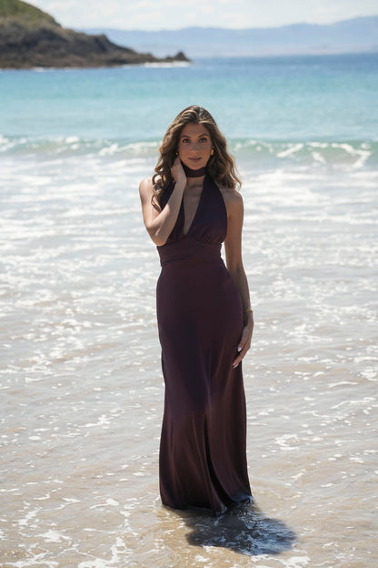 VESTIDO AURA MARRON