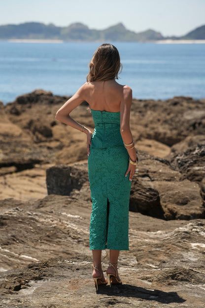 SET GARDENIA JACQUARD TURQUESA