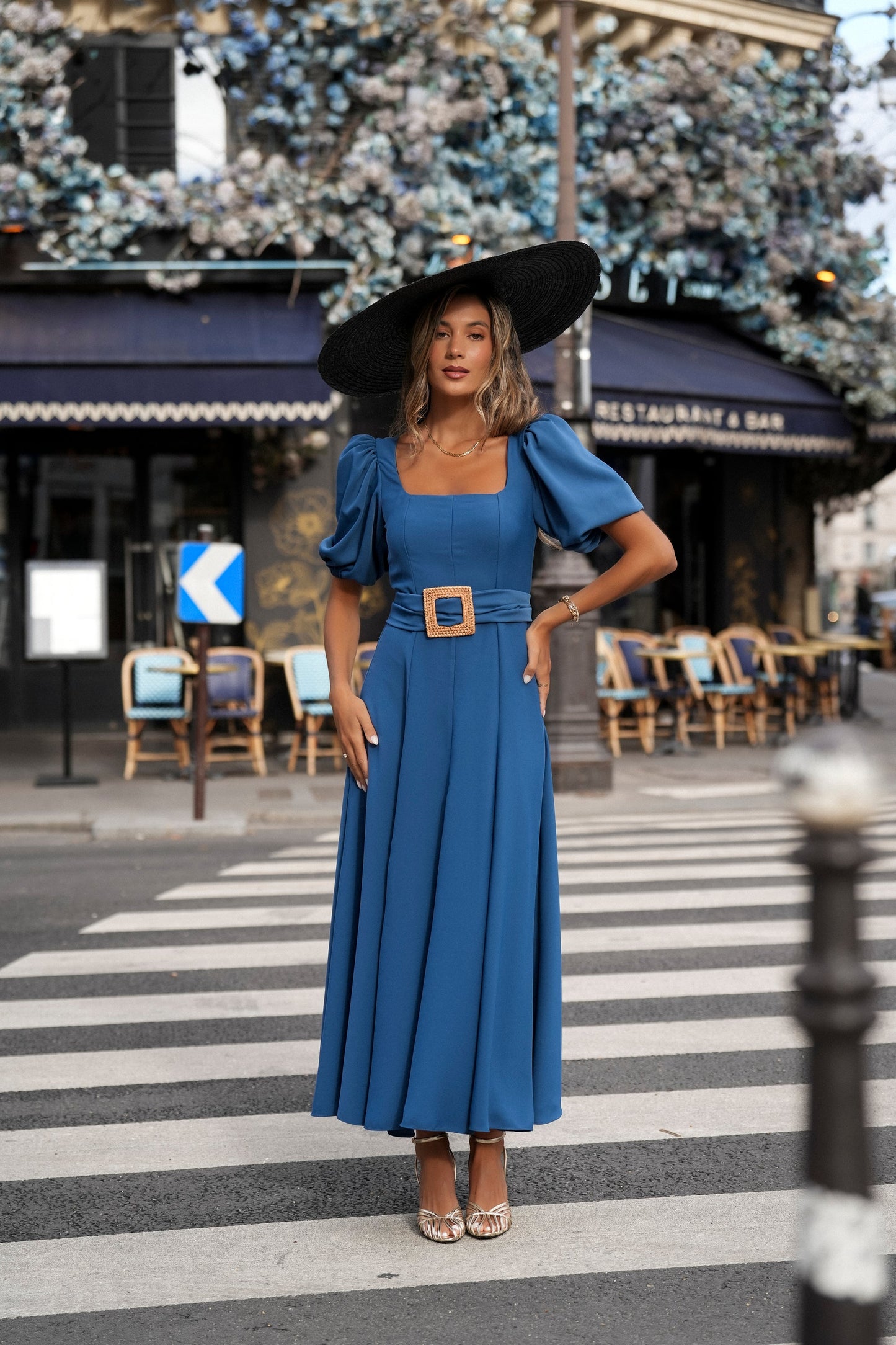 VESTIDO CAMILLE AZUL PETRÓLEO