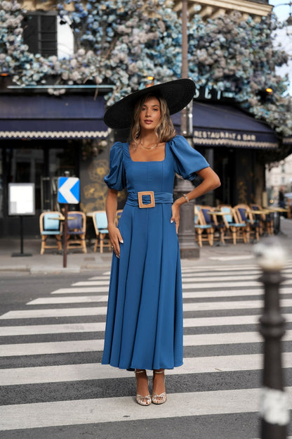 VESTIDO CAMILLE AZUL PETRÓLEO