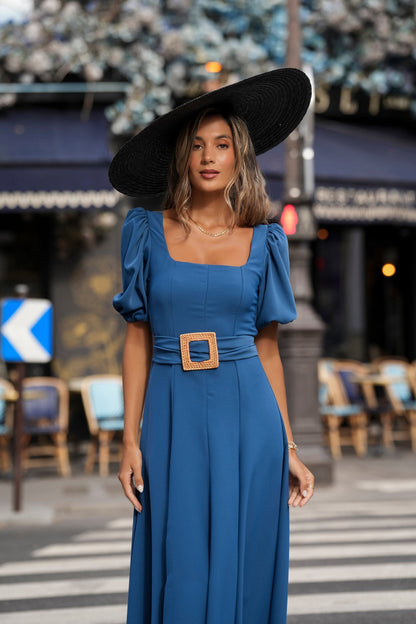 VESTIDO CAMILLE AZUL PETRÓLEO