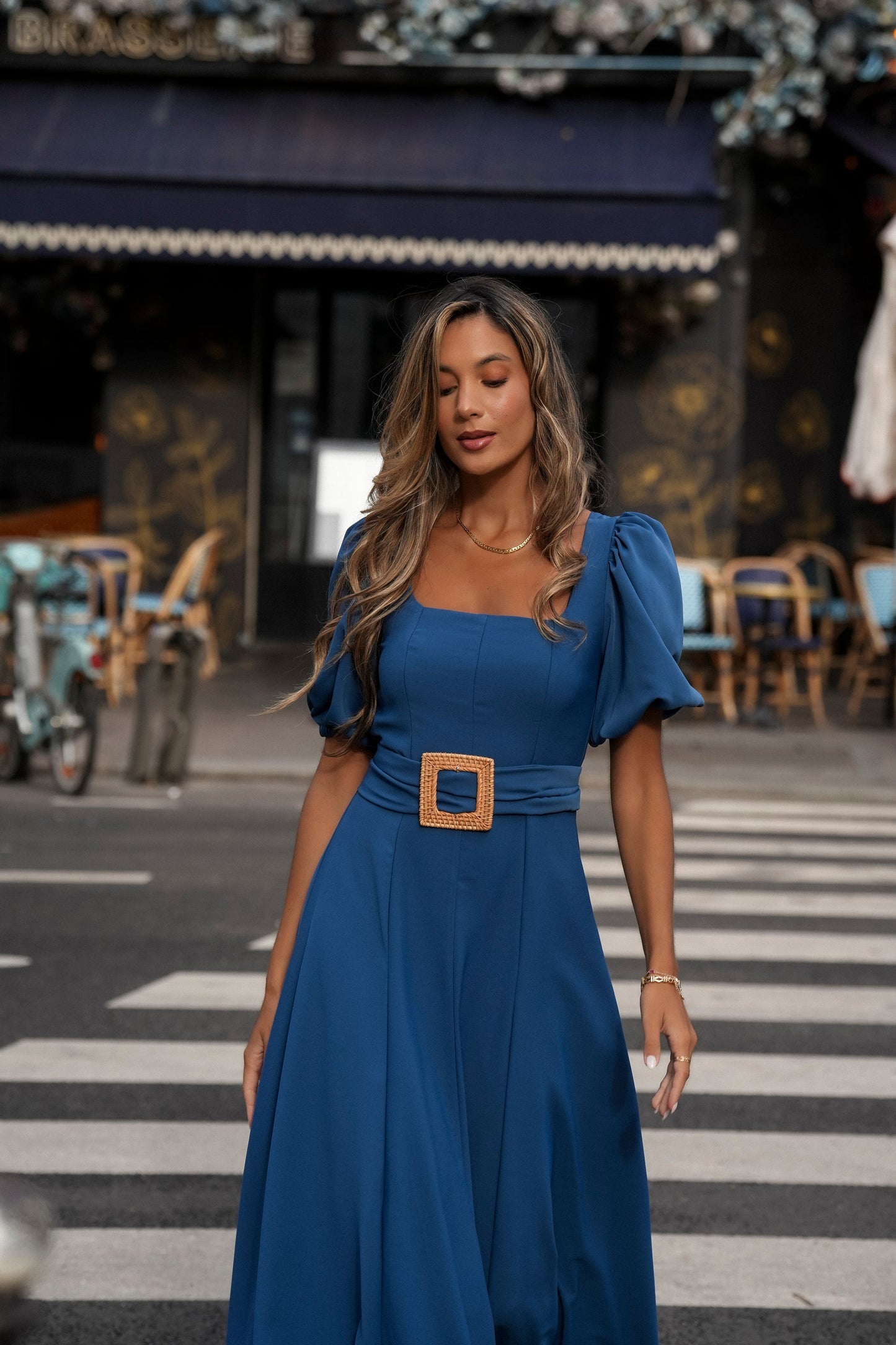 VESTIDO CAMILLE AZUL PETRÓLEO