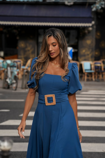 VESTIDO CAMILLE AZUL PETRÓLEO