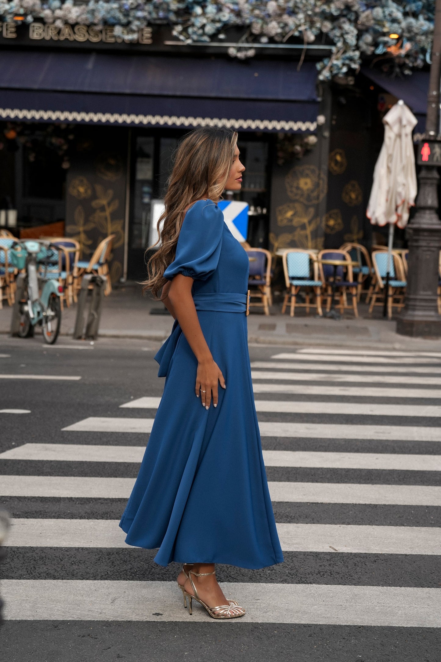 VESTIDO CAMILLE AZUL PETRÓLEO