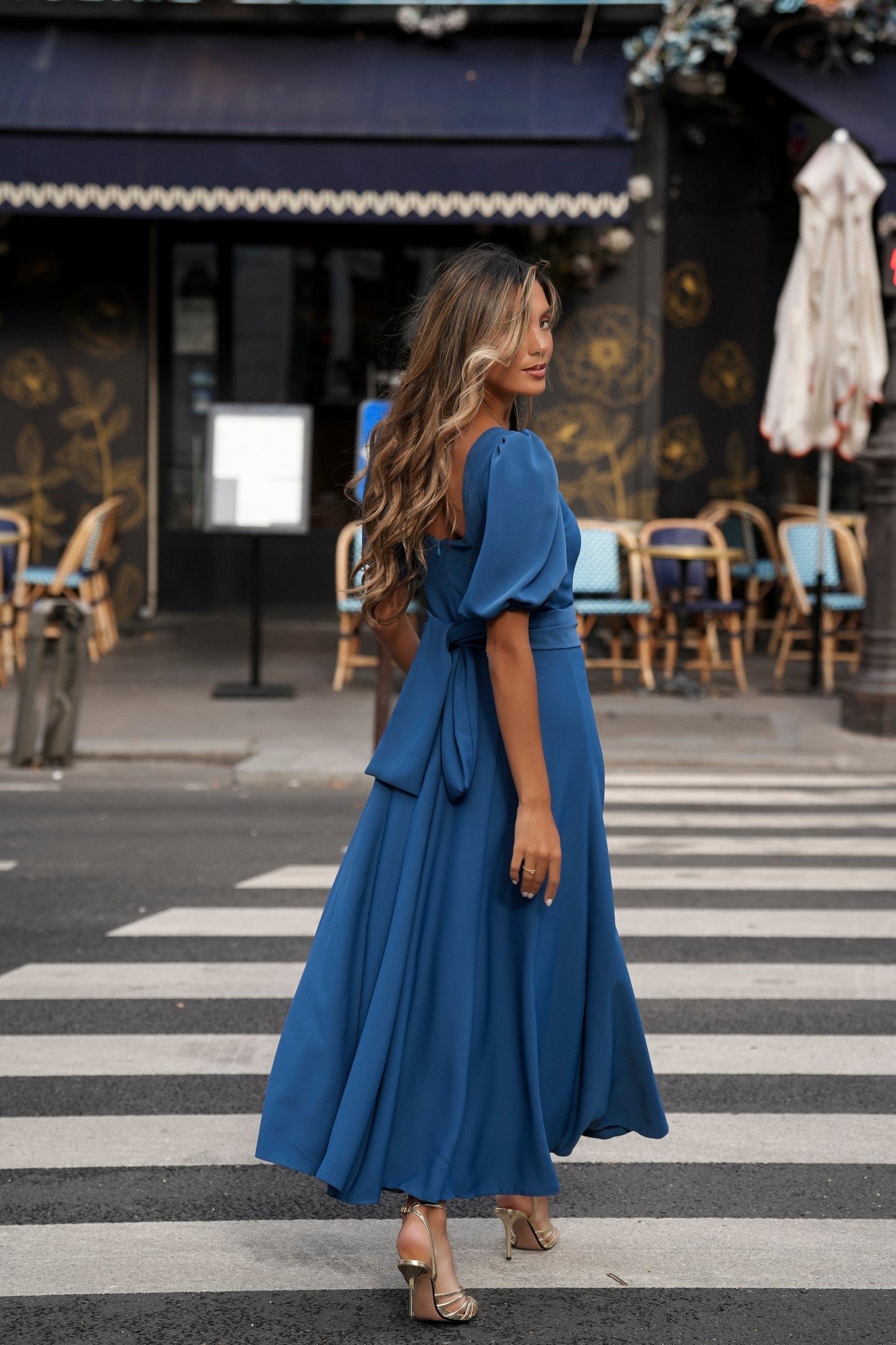 VESTIDO CAMILLE AZUL PETRÓLEO