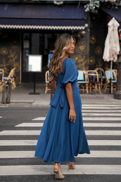 VESTIDO CAMILLE AZUL PETRÓLEO