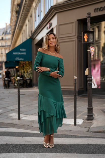 VESTIDO FIONA M/LARGA VERDE