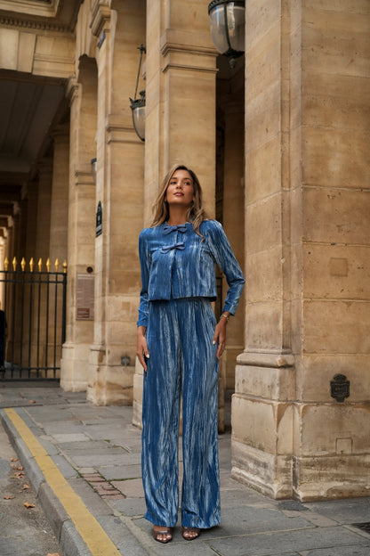 SET OLIVIA TERCIOPELO AZUL