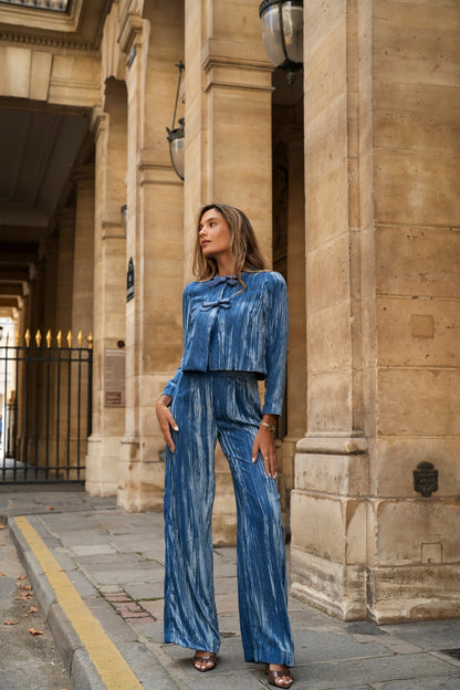 SET OLIVIA TERCIOPELO AZUL