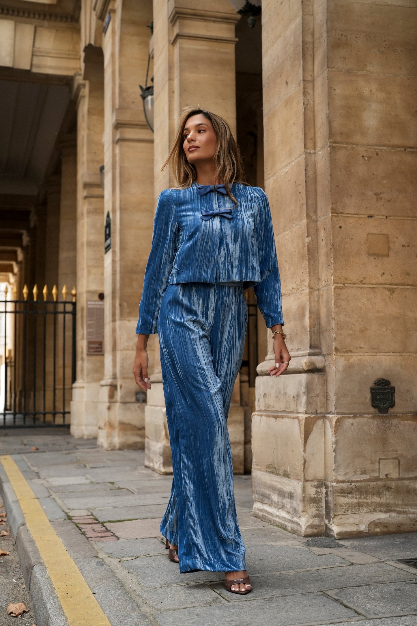 SET OLIVIA TERCIOPELO AZUL