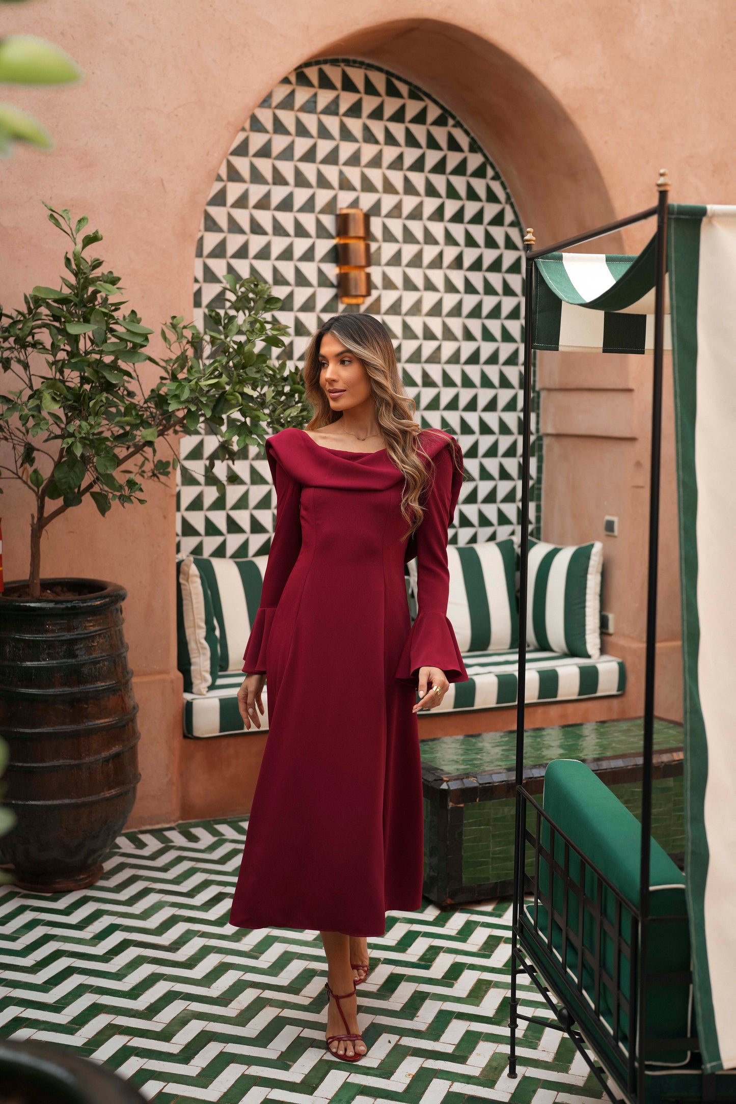 VESTIDO LIVIA ROJO MANGA LARGA