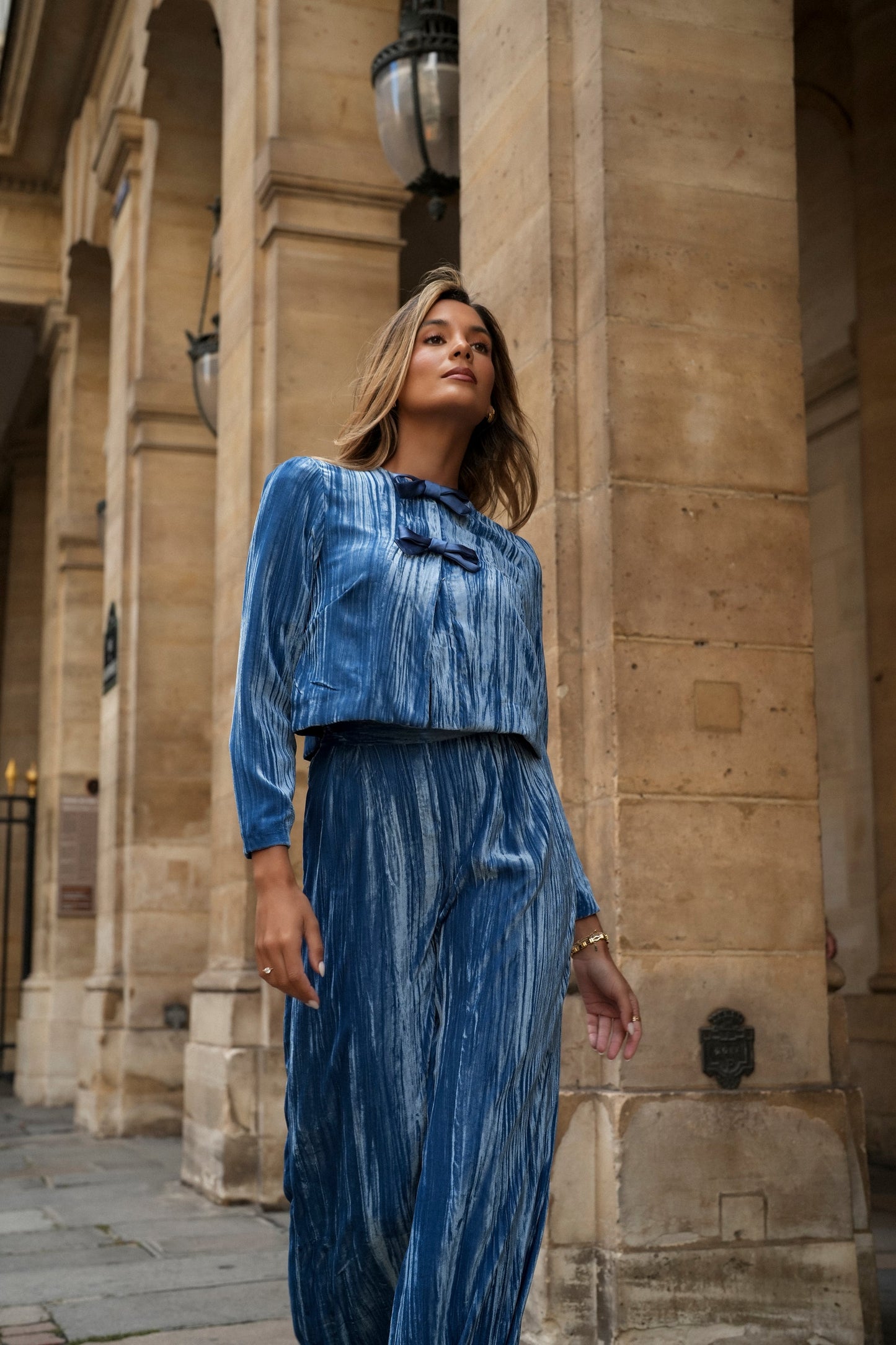SET OLIVIA TERCIOPELO AZUL
