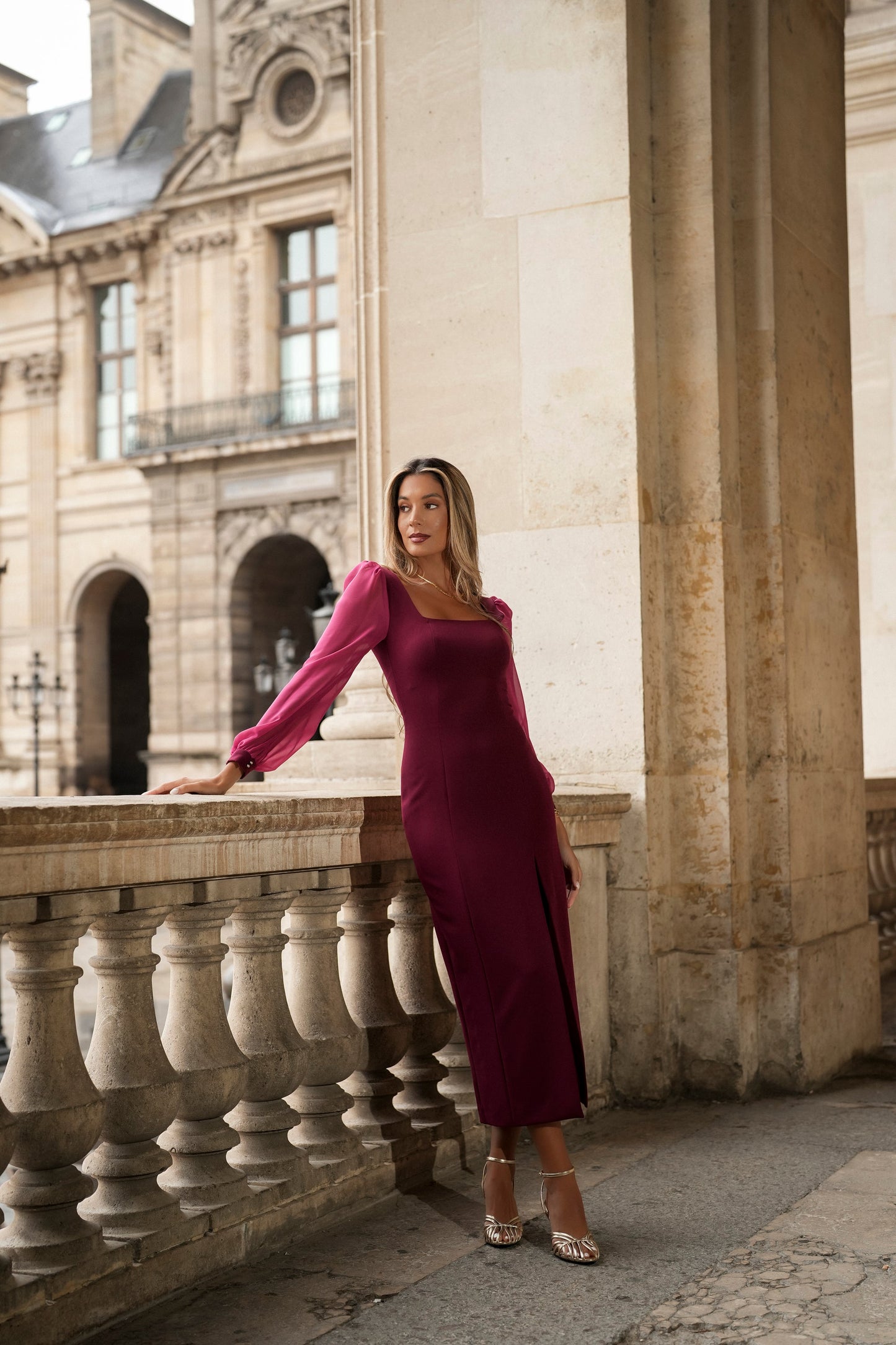 VESTIDO CELINE GRANATE