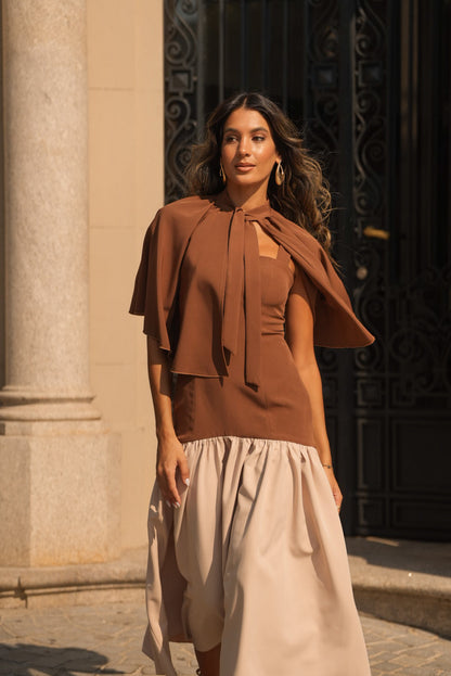 VESTIDO FEDERICA MARRÓN