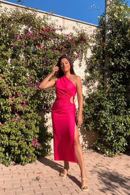 VESTIDO MELBOURNE LINO ROSA