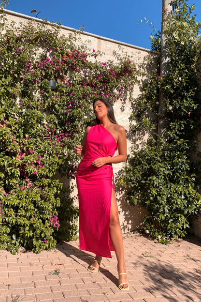 VESTIDO MELBOURNE LINO ROSA