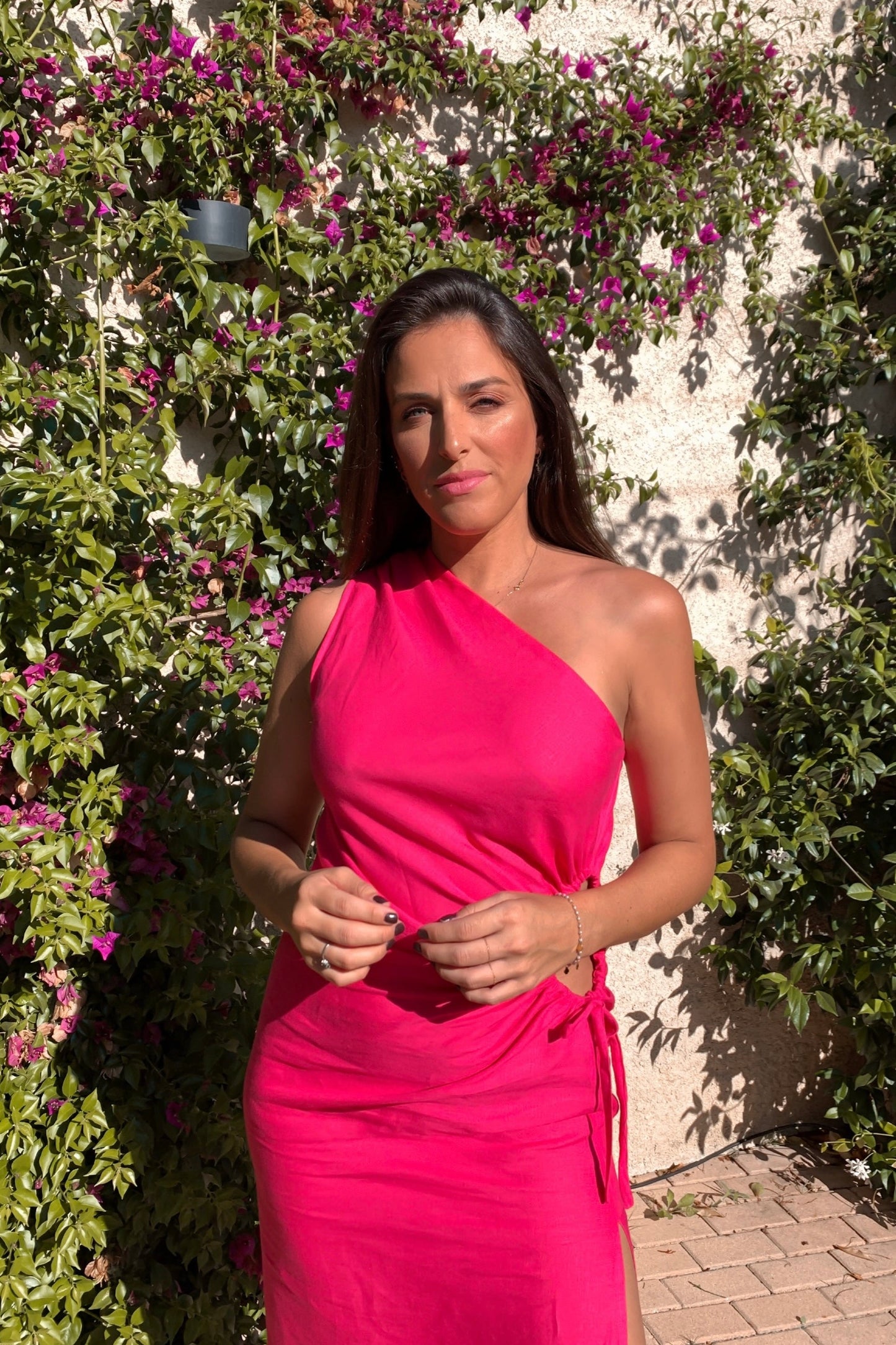 VESTIDO MELBOURNE LINO ROSA